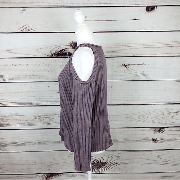 Say What? Pink Ribbed Cold Shoulder Pullover M - Picture 5 of 7